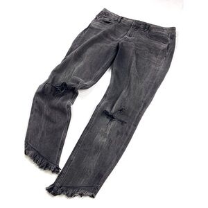 Vigoss Jagger Skinny Classic Fit Chewed Hem Cropped Distressed Jeans